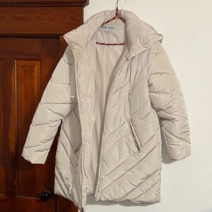 Nine West Women's Off-White Quilted Puffer Coat